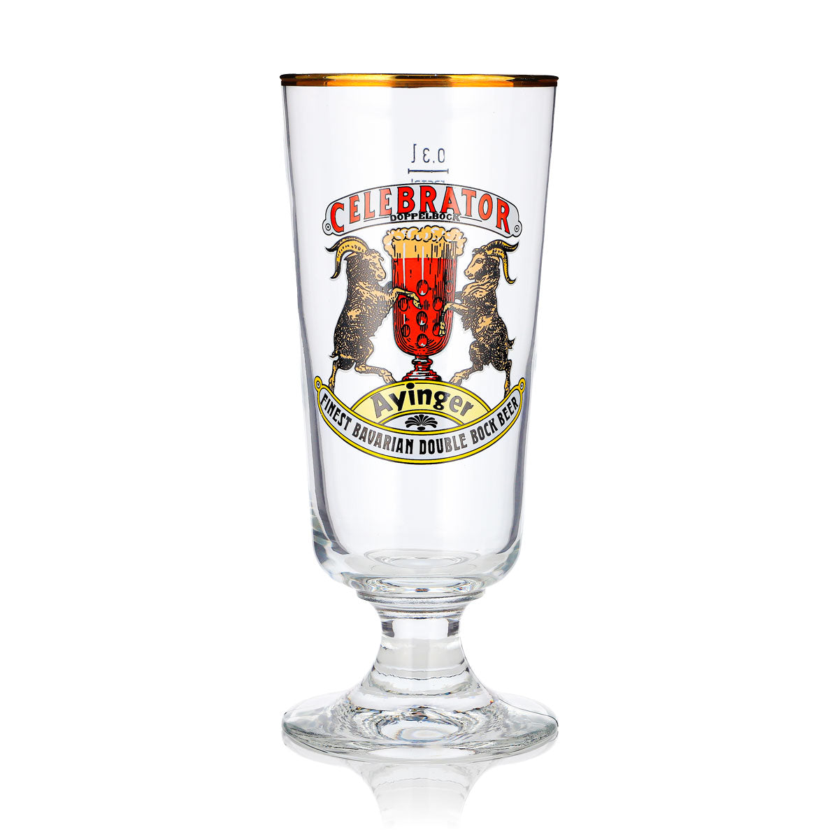 Ayinger Bier Glas 0,3l Kelch Goldrand Celebrator Rastal