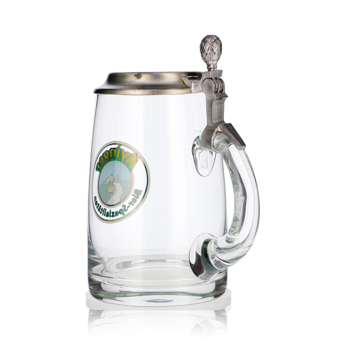 Ayinger Bier Glas Krug Bierseidel Bierhumpen 0,5l mit Zinndeckel Rastal – Ansicht 4