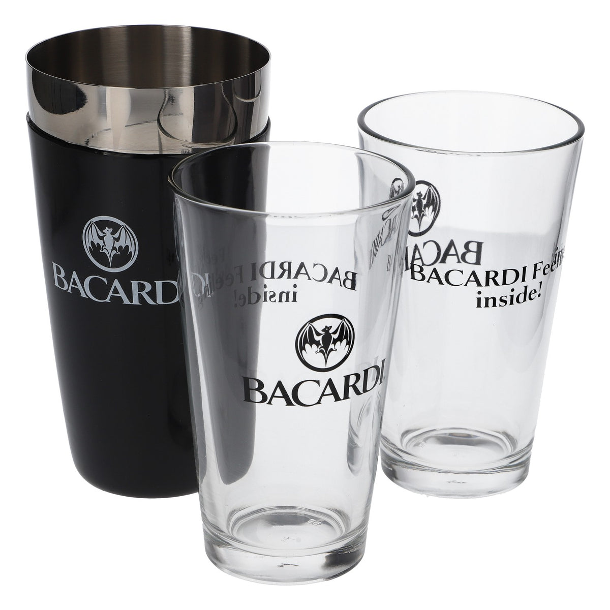 Bacardi Rum Boston Shaker + 2 Gläser Cocktail Mixer Drink Longdrink Bar