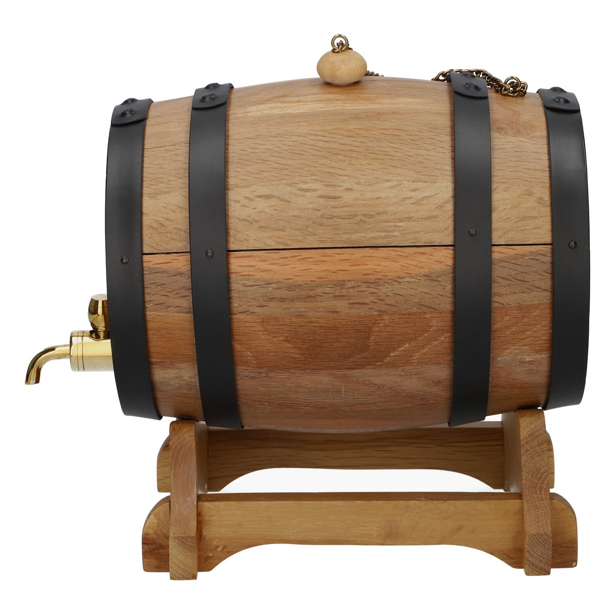 Bacardi Rum Holzfass Set 3l Oakheart Halterung zum Befüllen und Ausschenken – Ansicht 3