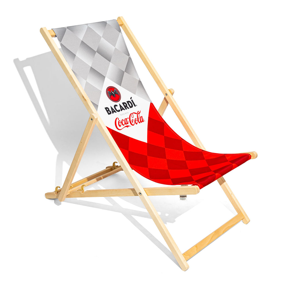Bacardi Rum Liegestuhl Strandliege "Bacardi Cola" Buchenholz