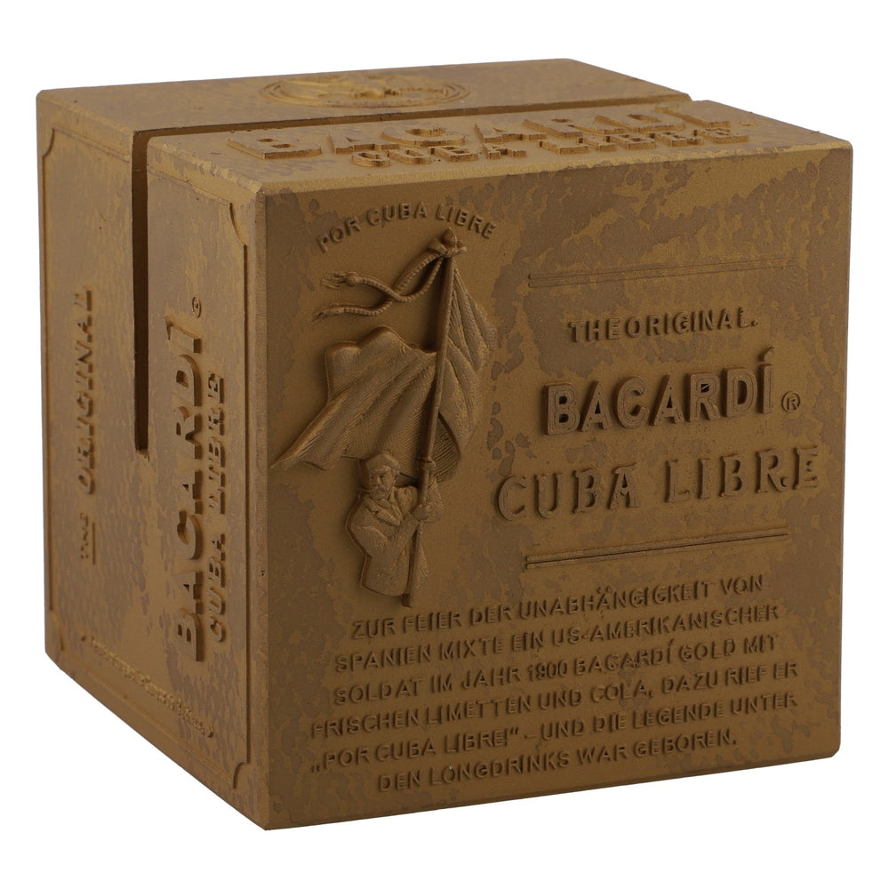 Bacardi Rum Tischaufsteller Aufsteller Kartenaufsteller Vollmetall (Gold)