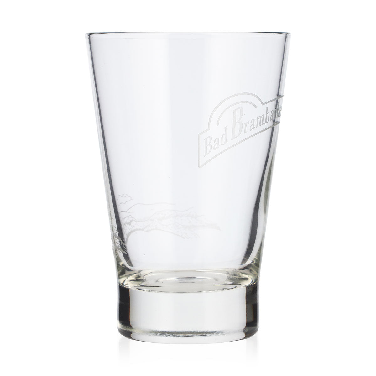 Bad Brambacher Wasser Glas 0,23l weißes Logo weiße Gravur unten Limonaden Glas – Ansicht 2