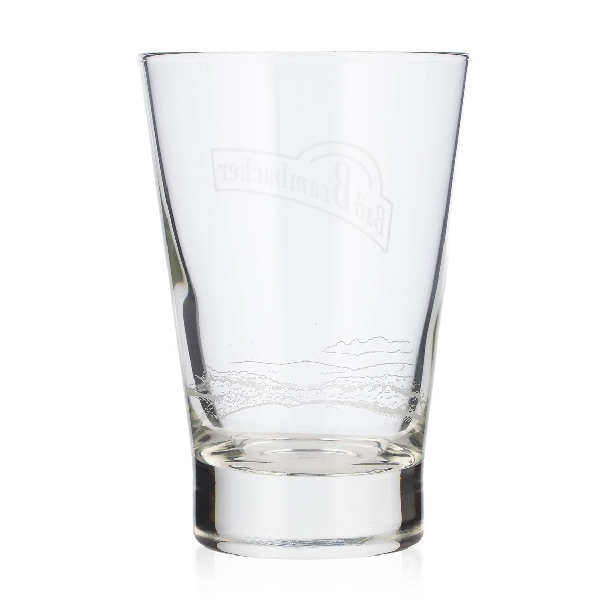 Bad Brambacher Wasser Glas 0,23l weißes Logo weiße Gravur unten Limonaden Glas – Ansicht 3