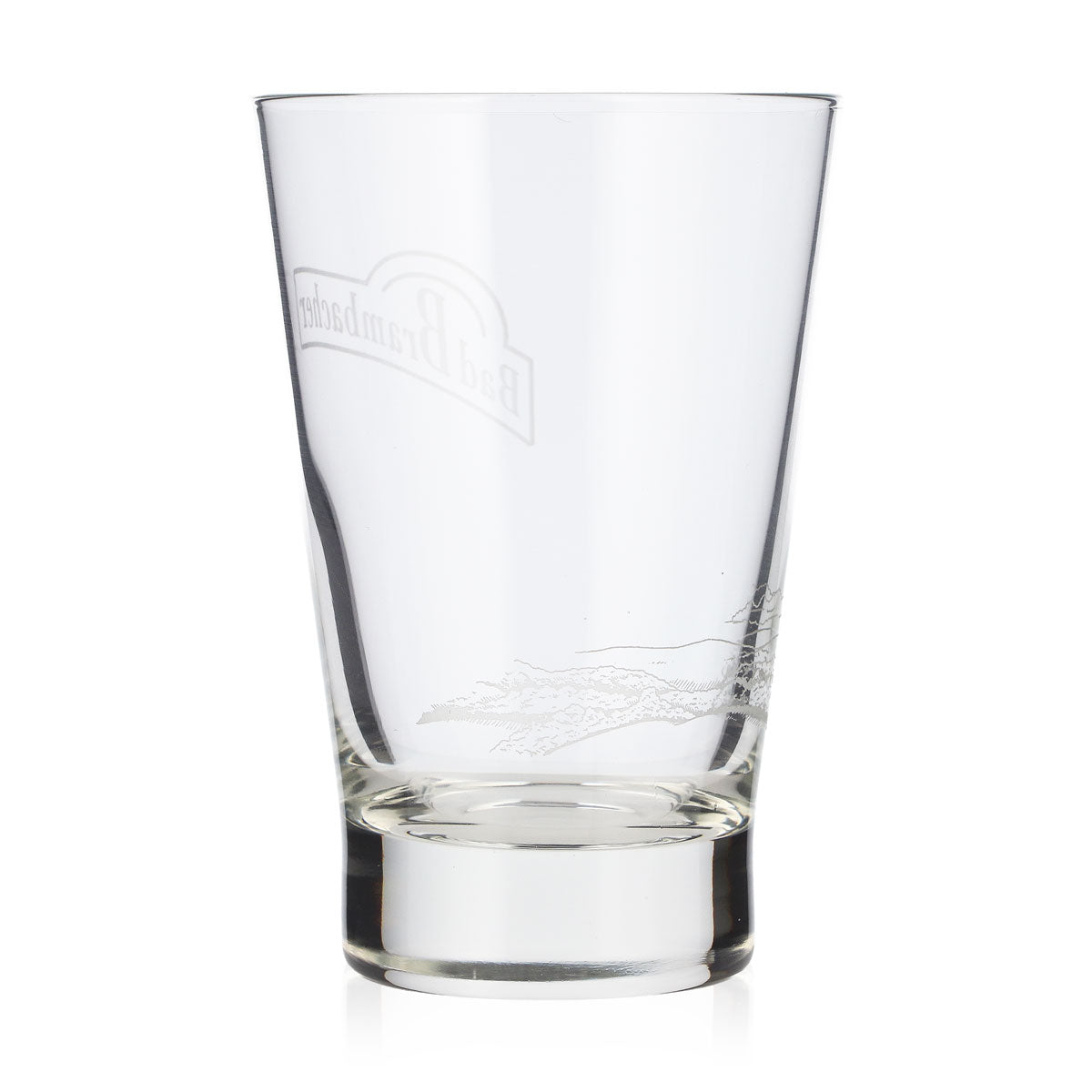 Bad Brambacher Wasser Glas 0,23l weißes Logo weiße Gravur unten Limonaden Glas – Ansicht 4