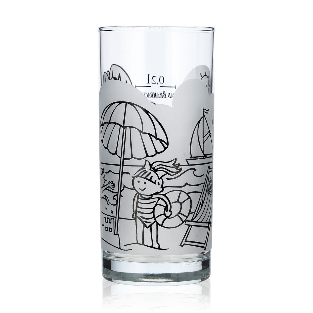 Bad Brambacher Wasser Glas Becher 0,2l Satiniertes Logoprint
