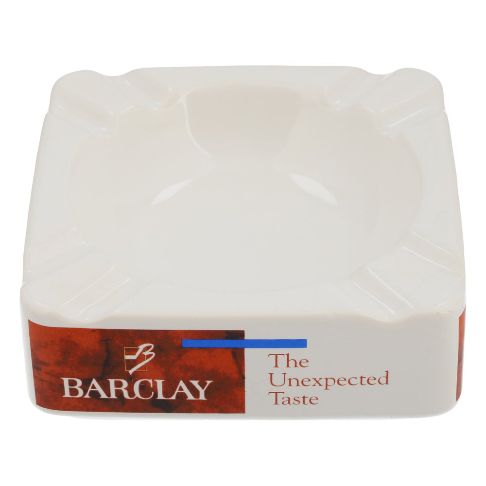 Barclay Zigaretten Aschenbecher Ashtray Keramik Retro 80er Jahre Weiß 13x13 cm