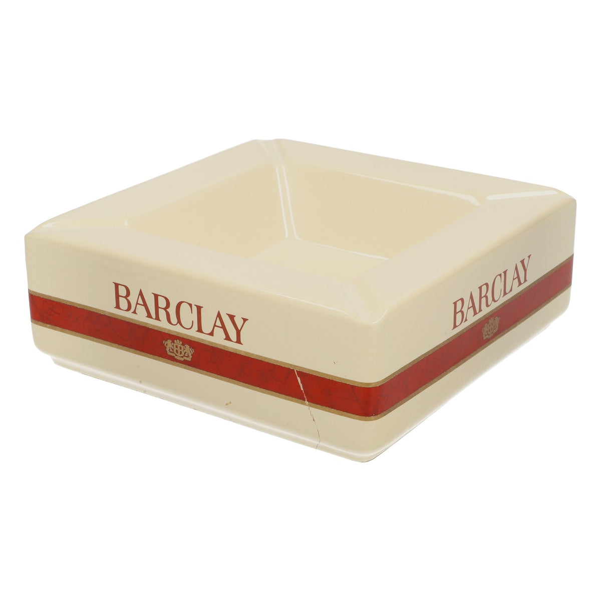 Barclay Zigaretten Keramik Aschenbecher Ashtry 80er Jahre Beige XXL 19x19cm – Ansicht 5