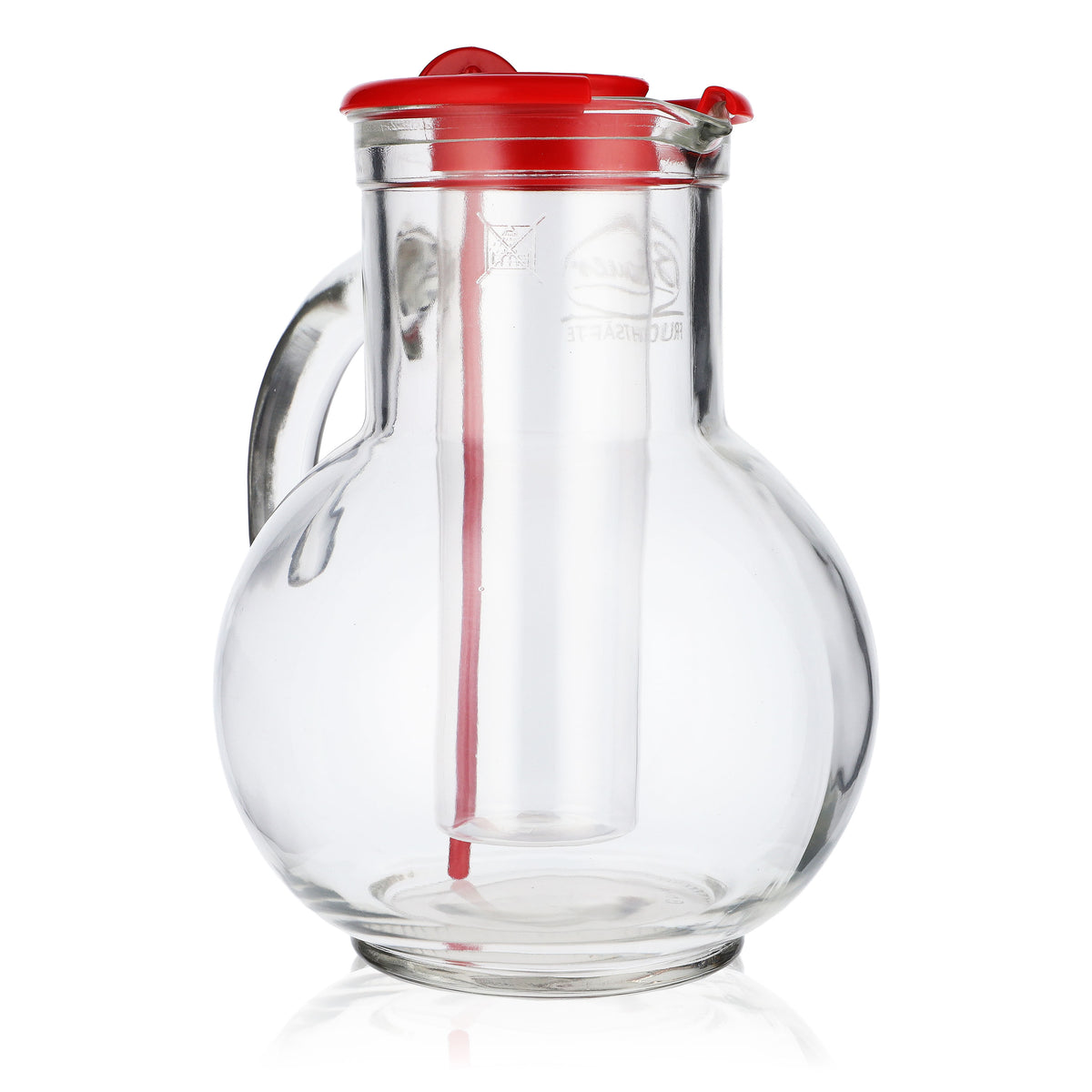 Bauer Saft Glas Karaffe Pitcher Fruchtsäfte mit Eisröhre Umrührer – Ansicht 2