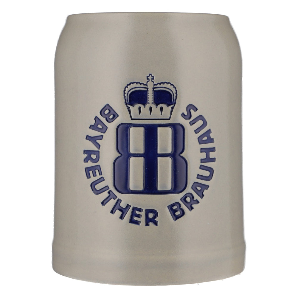Bayreuther Brauhaus Glas Steingut Krug Seidel Tonkrug 0,5l "Oranament"