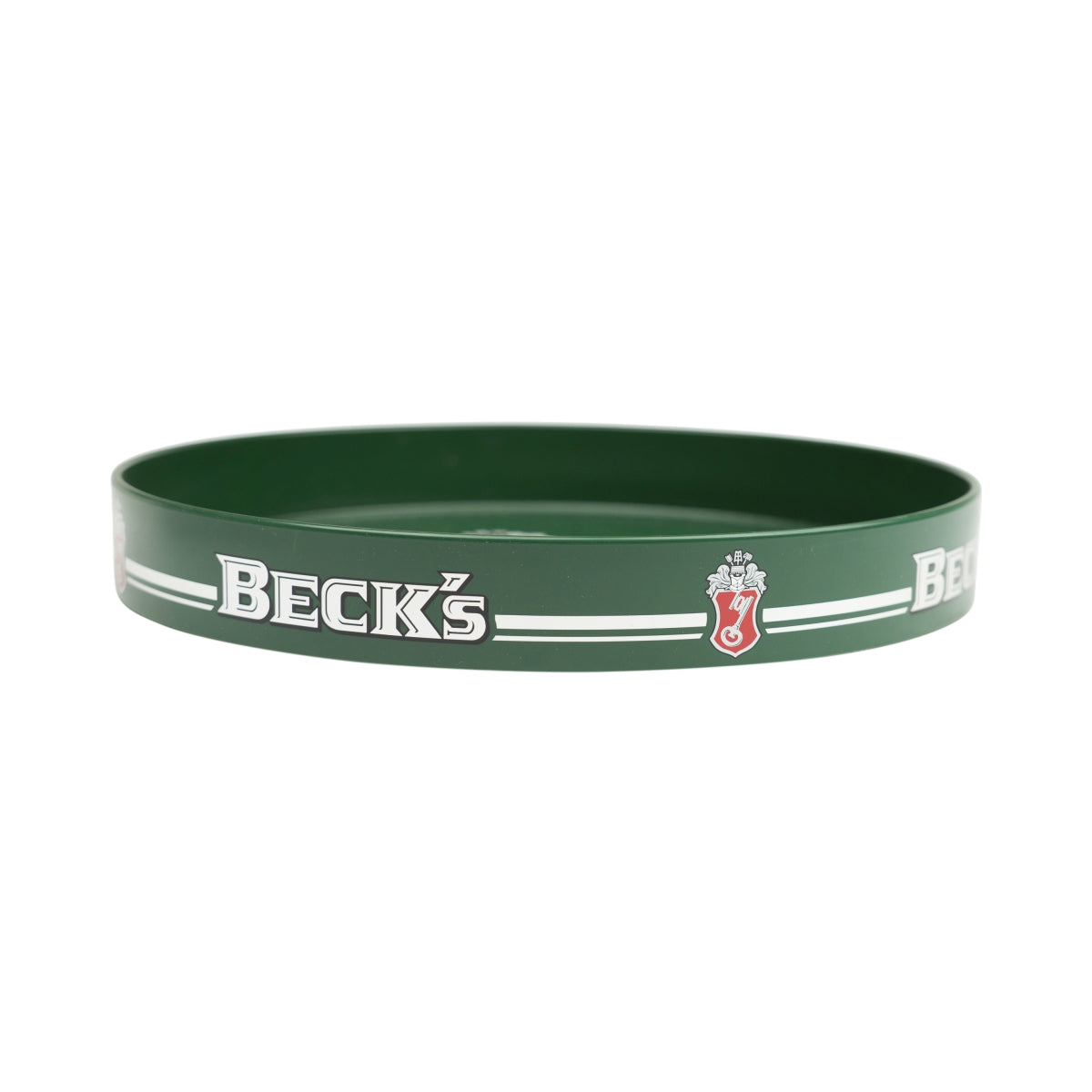 Becks Bier Tablett Retro grün Gläser Kellner hoher Rand Serviertablett Bar Gummi – Ansicht 3
