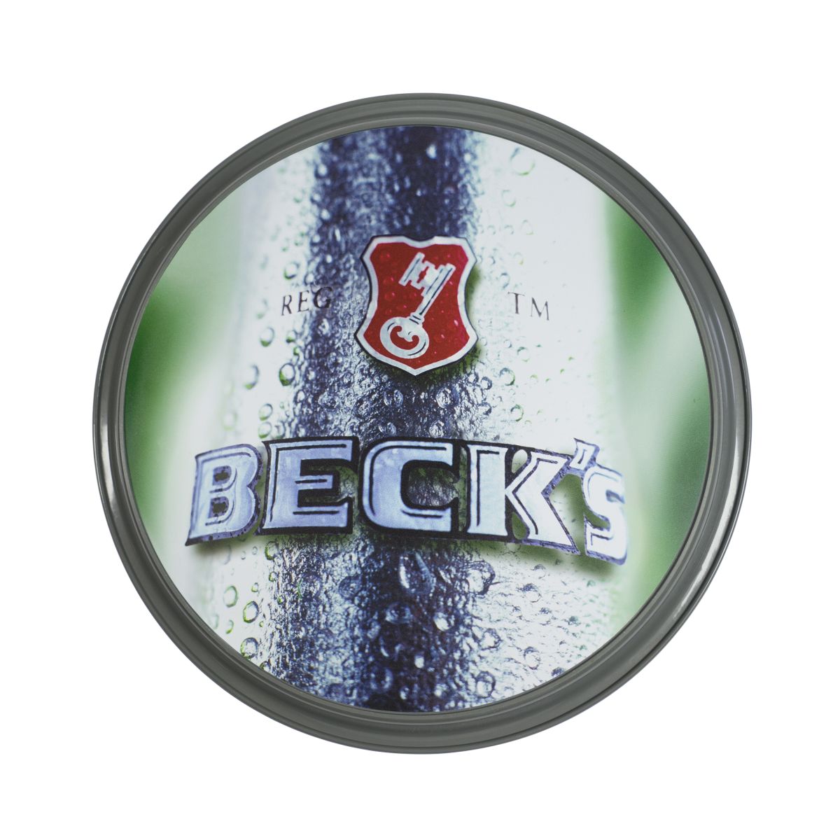 Becks Servier Tablett Anti-Rutsch Gummiert Motivdruck auf Rückseite Ø36cm