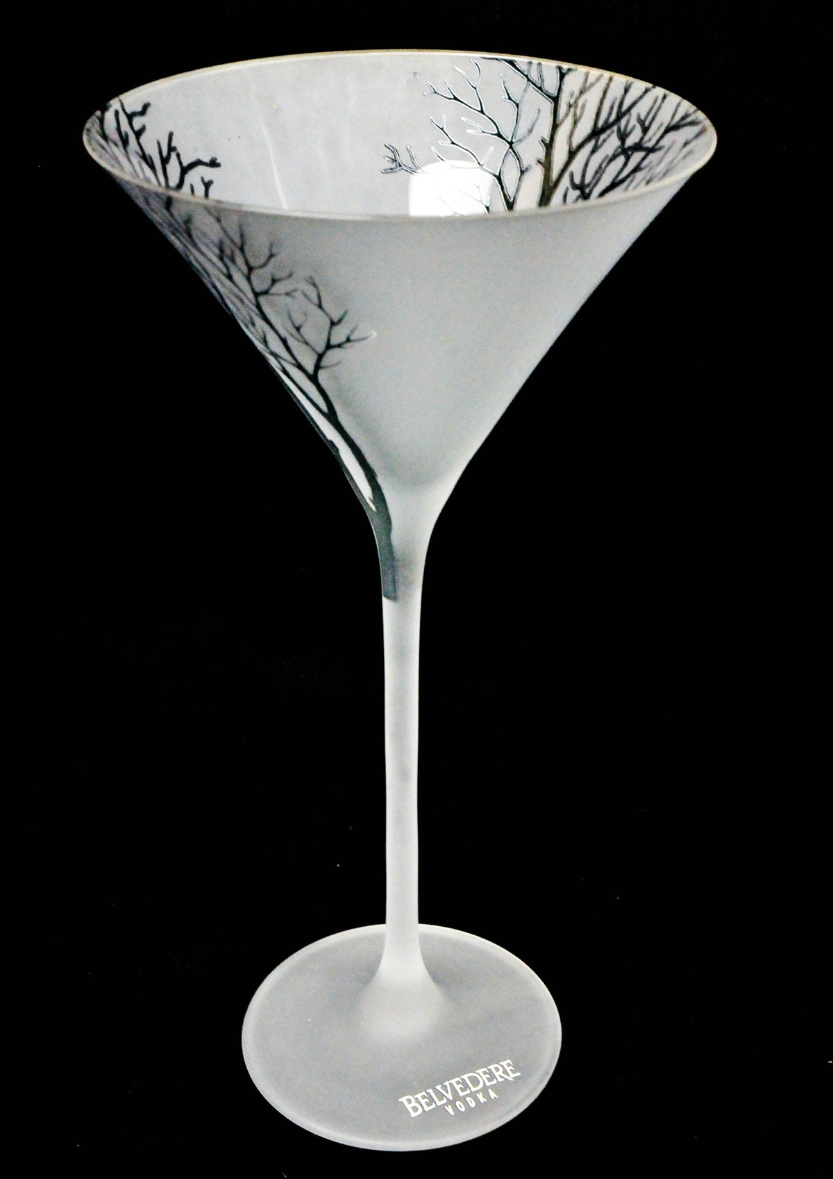 Belvedere Vodka Cocktailglas Vodkaglas Gläser Baumsignatur weiß satiniert – Ansicht 3