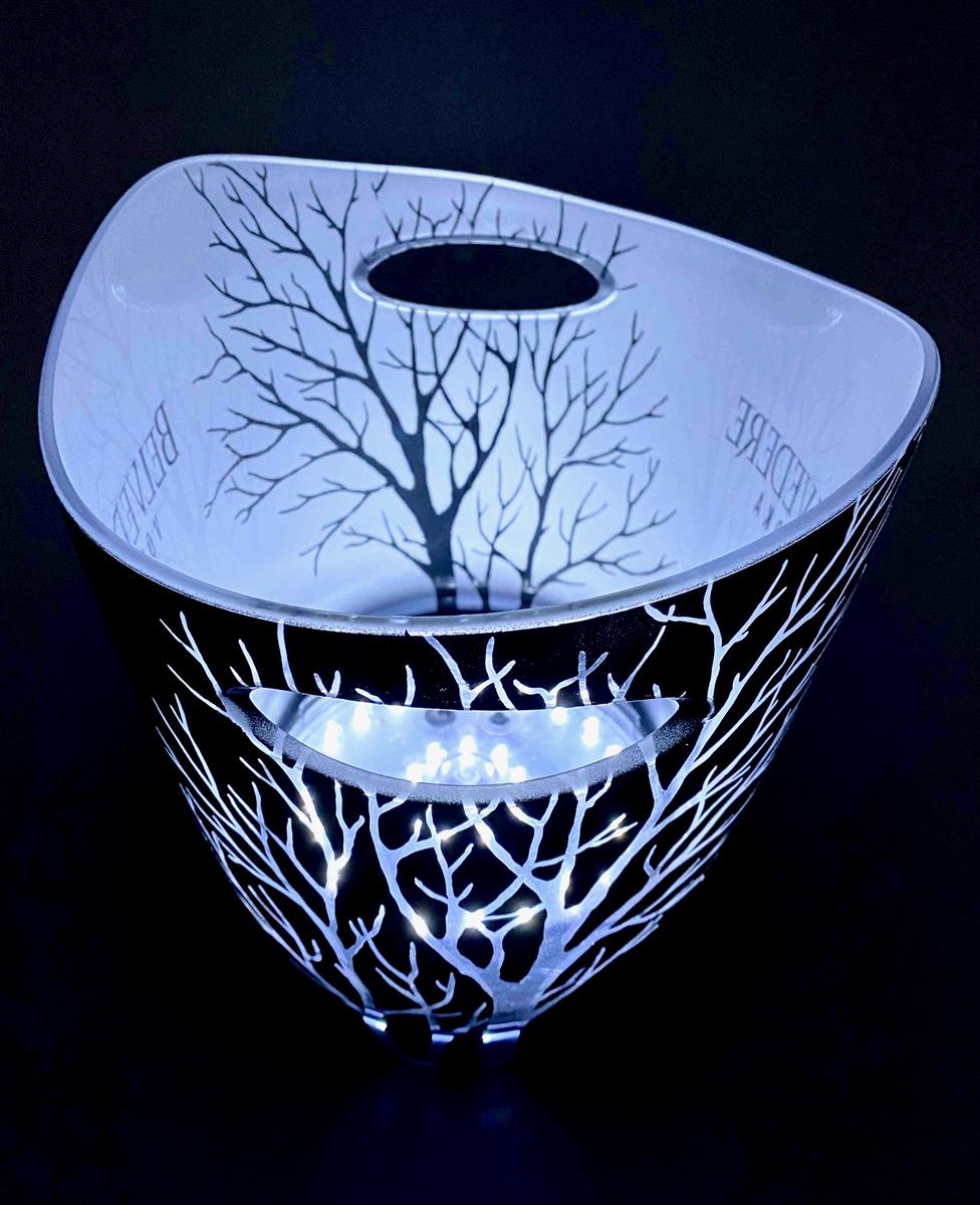 Belvedere Vodka LED Akku Flaschenkühler Eiswürfelbehälter Single silber – Ansicht 9