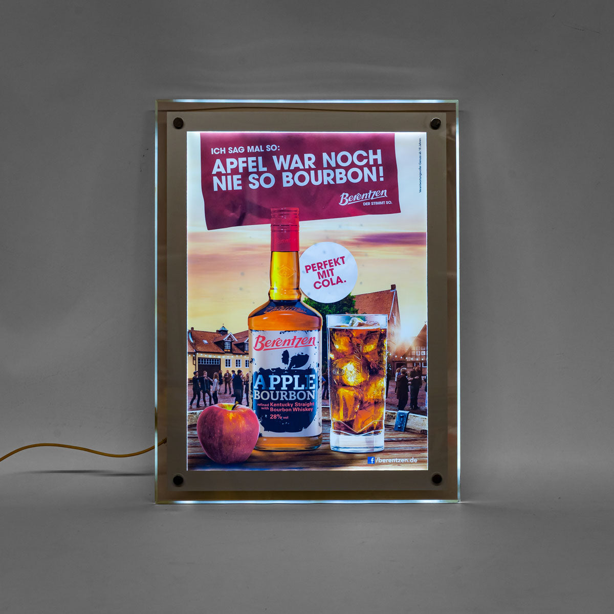 Berentzen Likör LED Leuchtreklame 51x39 cm inkl. Netzteil eingerahmt A3 – Ansicht 3