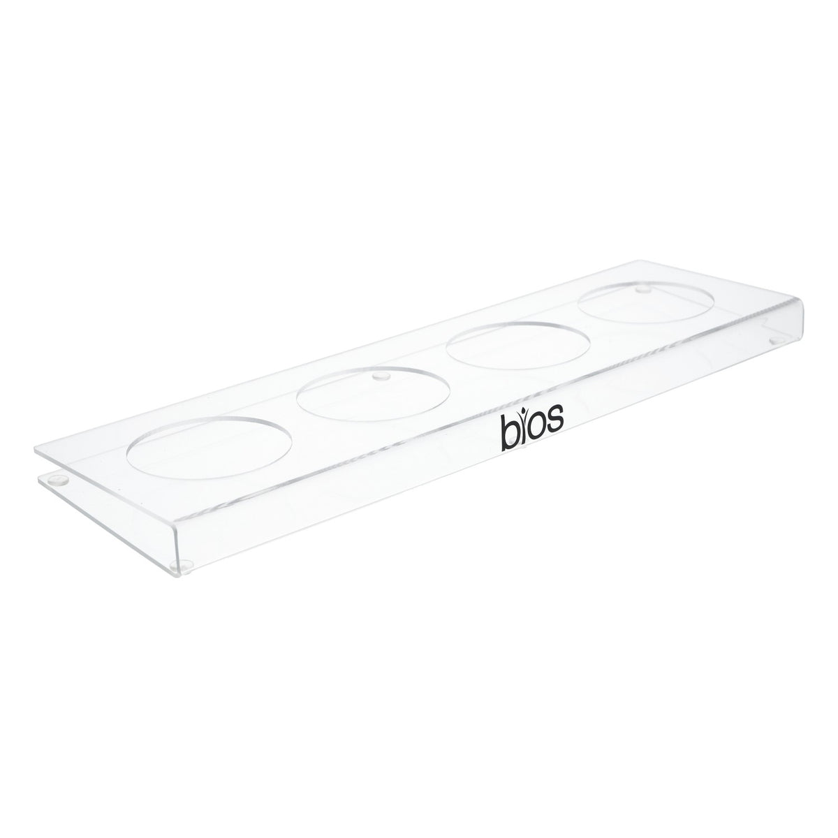 Bios Wasser Tablett Flaschenhalter für 4 Flaschen Flaschenträger Transparent