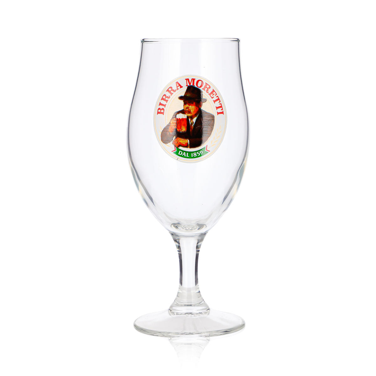 Birra Moretti Bier Glas 0,25l Pokal Porträt Logo Dal 1859 – Ansicht 2