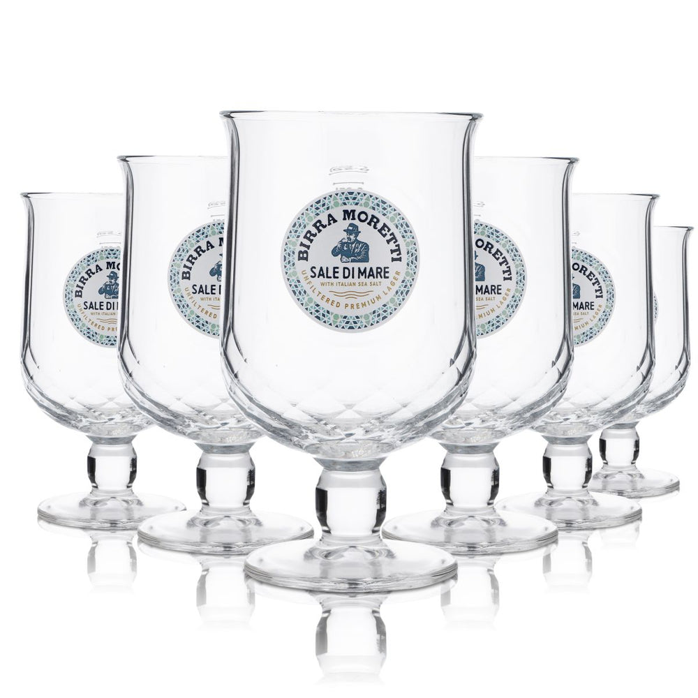 Birra Moretti Glas 0,25l Pokalglas Pilstulpe Sale di Mare Sonderedition Gläser