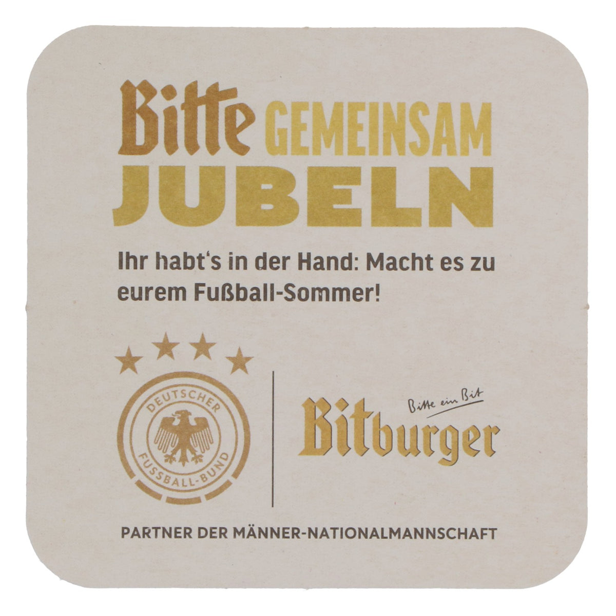 Bitburger Bier Bierdekcel Bierdeckel Untersetzer DFB DFB Sonderedition neu beige – Ansicht 4