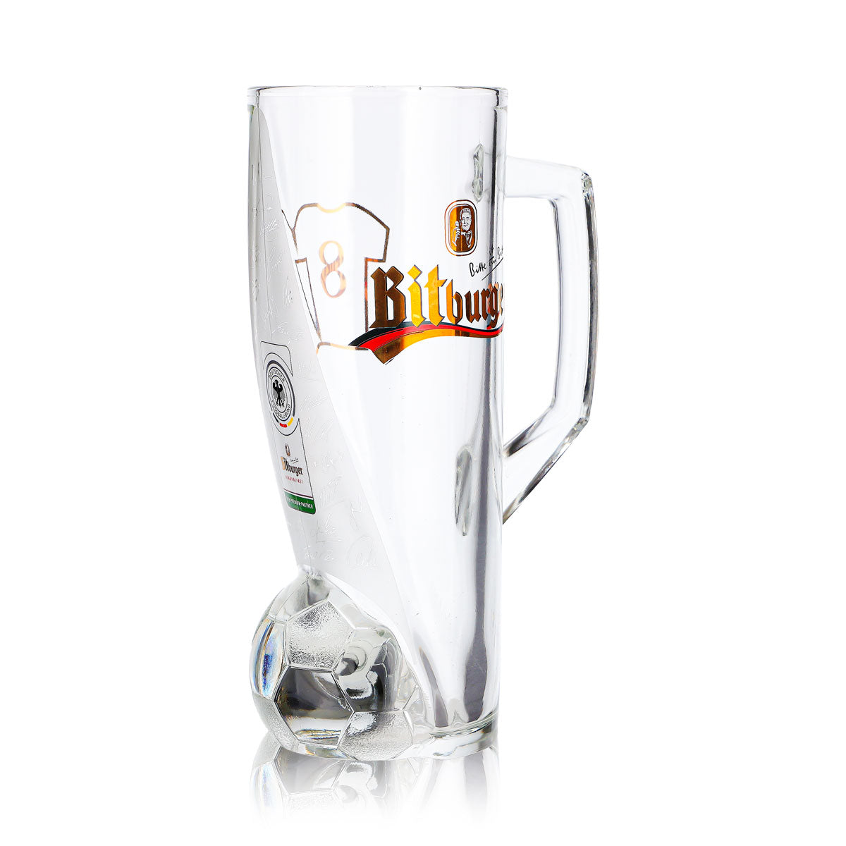 Bitburger Bier Glas 0,4l Krug DFB-Premium Alkoholfrei Trikotnummer 8 – Ansicht 3