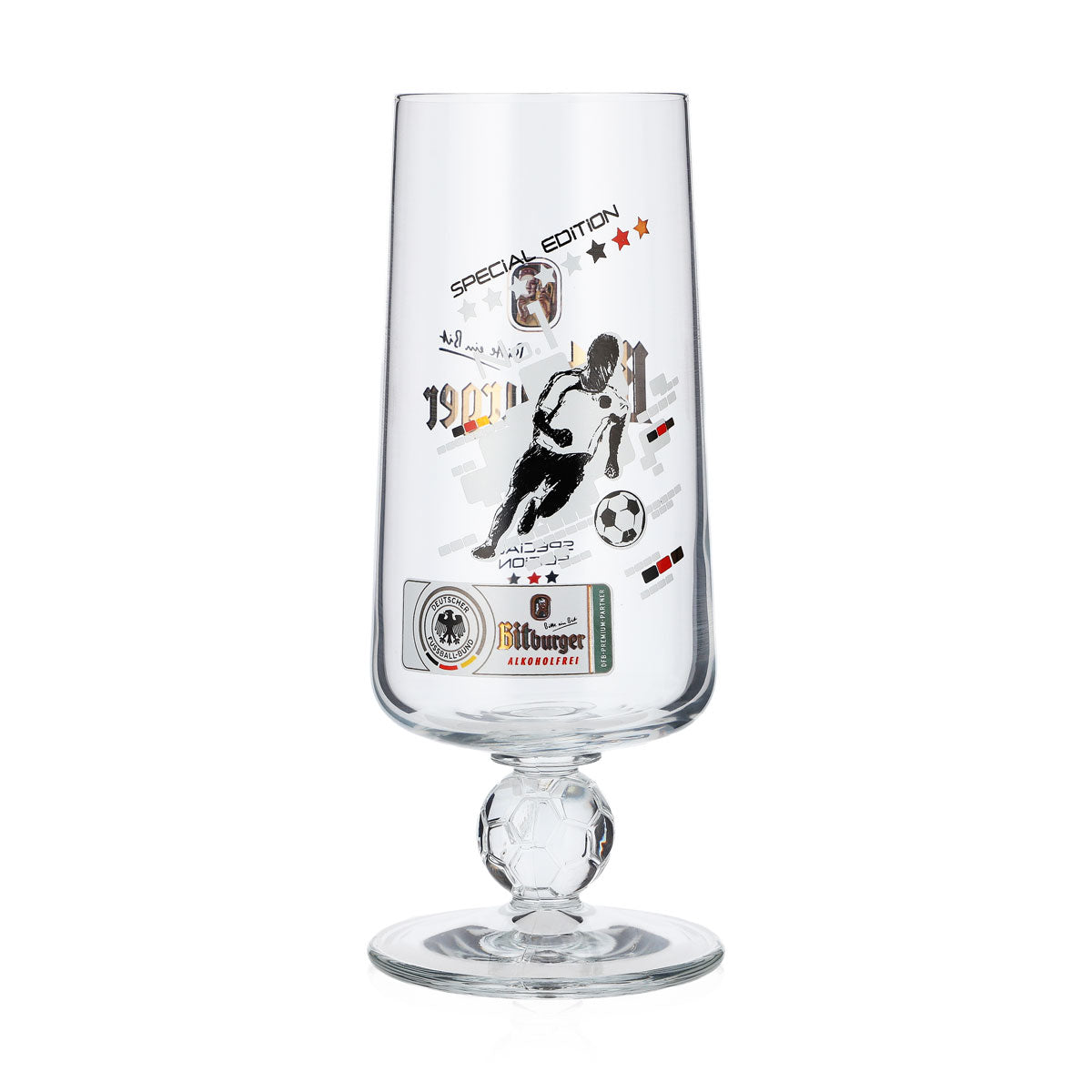 Bitburger Bier Glas Biergläser 0,25l Special Edition No.1 Fußball Pokal Tulpe – Ansicht 3