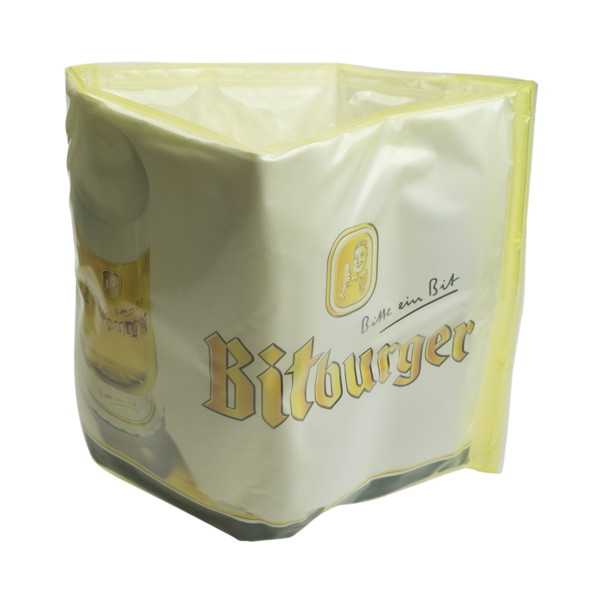 Bitburger Bier Kühlmanschette 5l Fass Beige Gold Flaschenkühler Kühlpad Flaschen