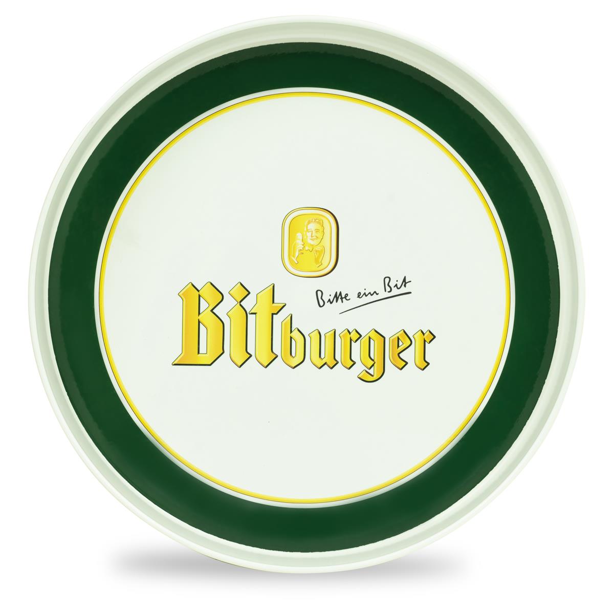 Bitburger Bier Tablett Serviertablett Kellnertablett weiß rutschfest hoher Rand