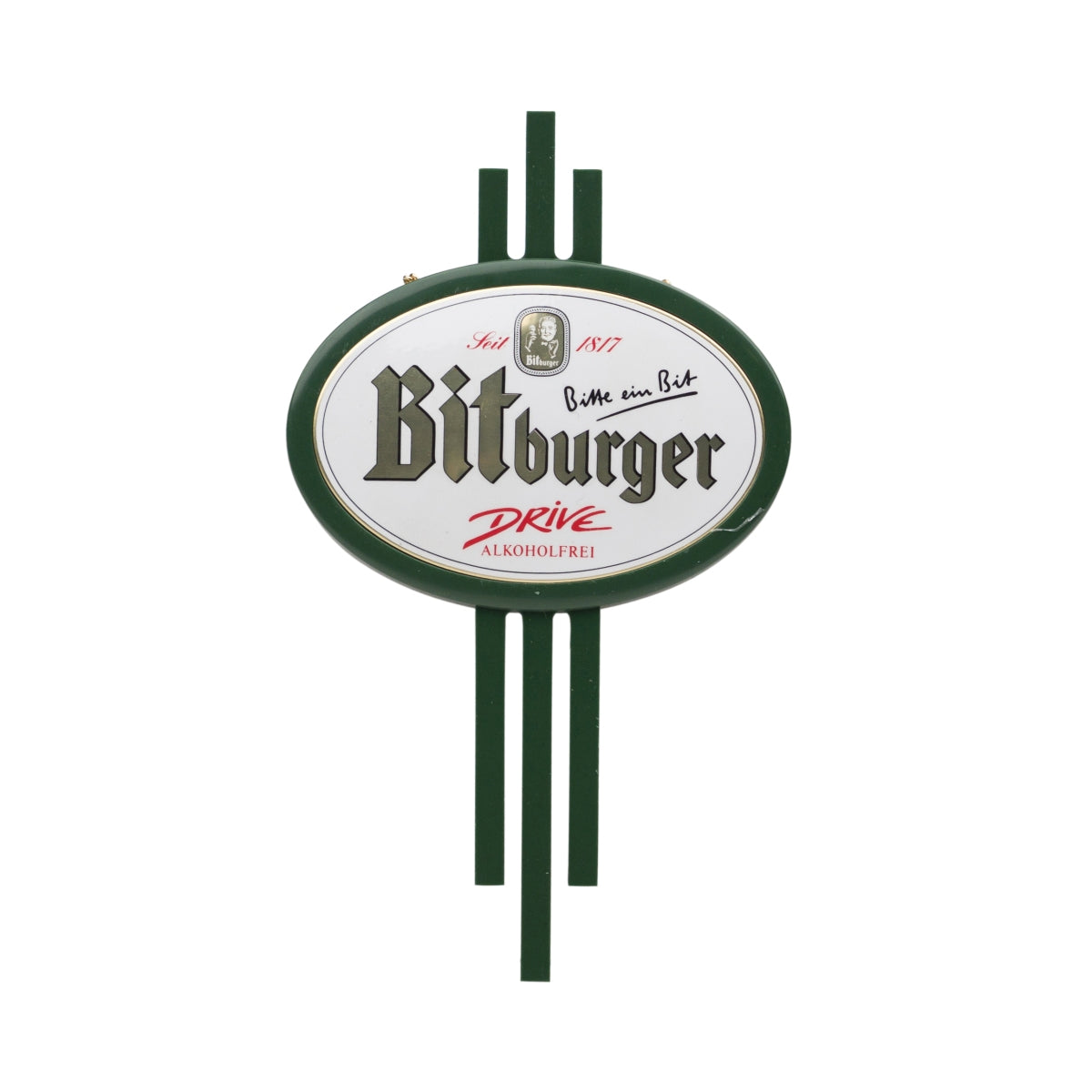 Bitburger Bier Zapfhahn Schild Anhänger Alkoholfrei Tafel Kette Kneipe Gastro