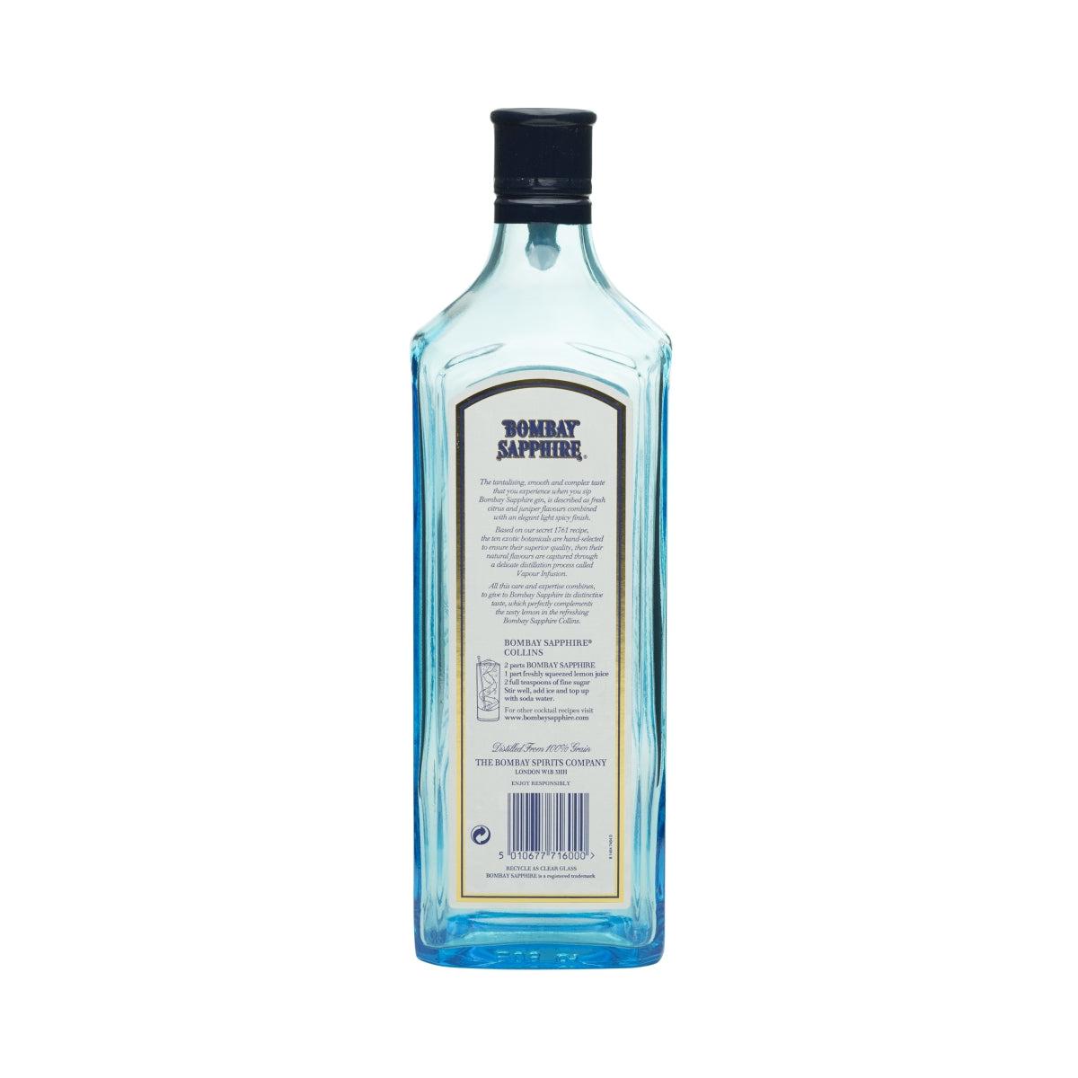 Bombay Sapphire Gin leere Showflasche 1l Dummy Deko Flasche EMPTY Bar blau – Ansicht 2
