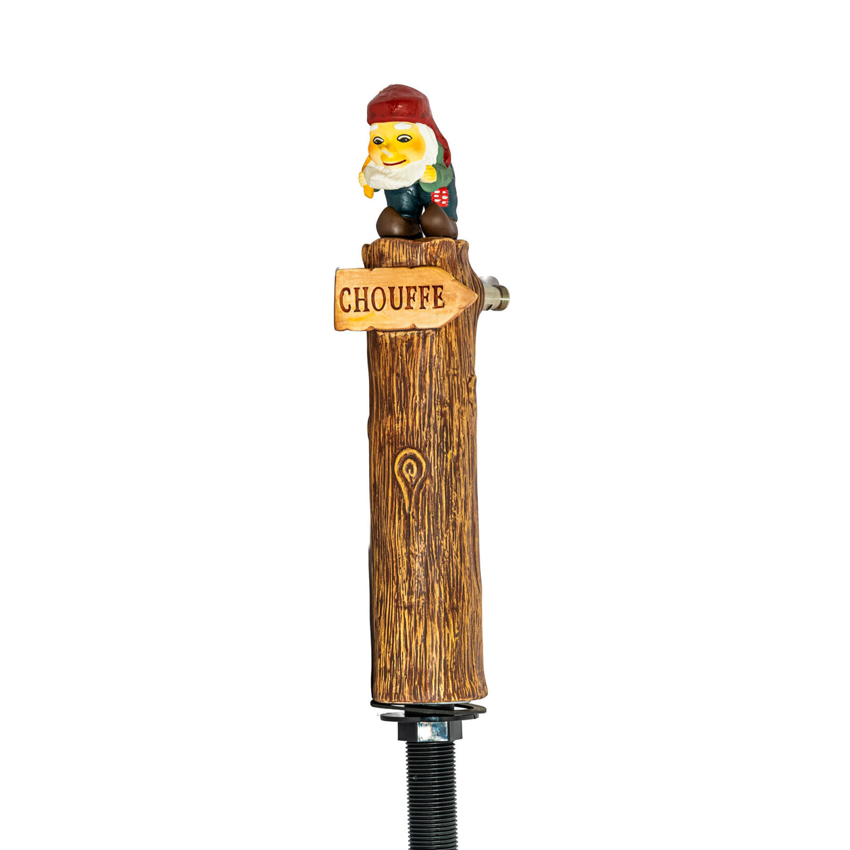 Brasserie D'Achouffe Bier Zapfanlage mit zwei Zapfhebel Baumstamm – Ansicht 2