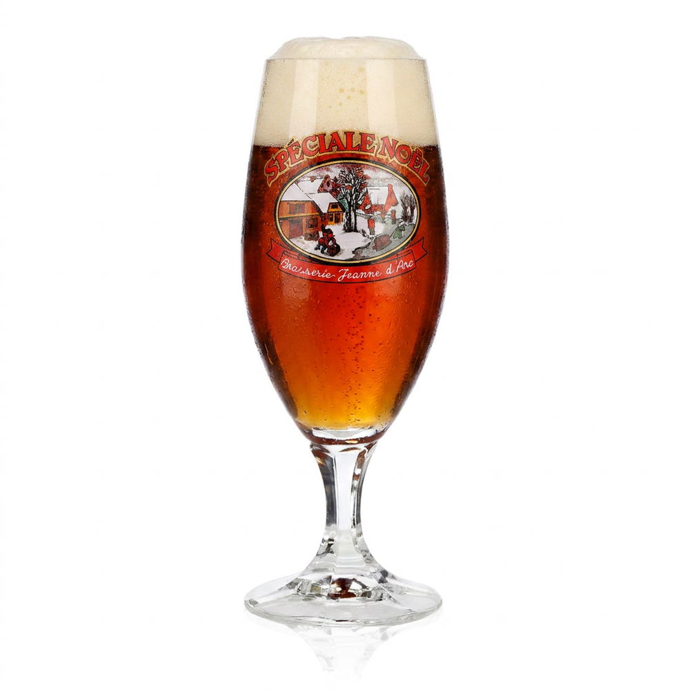 Brasserie Jeanne d'Arc Bierglas 0,25l Pokal Spéciale Noël geeicht Sammlerglas