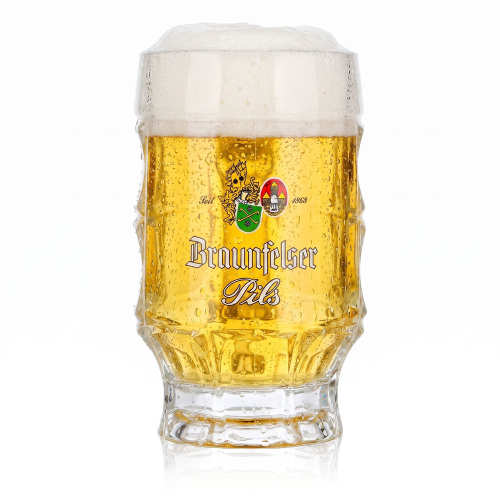 Braunfelser Bier Glas Krug Bierseidel Bierhumpen Krüge 0,25l Pils Relief