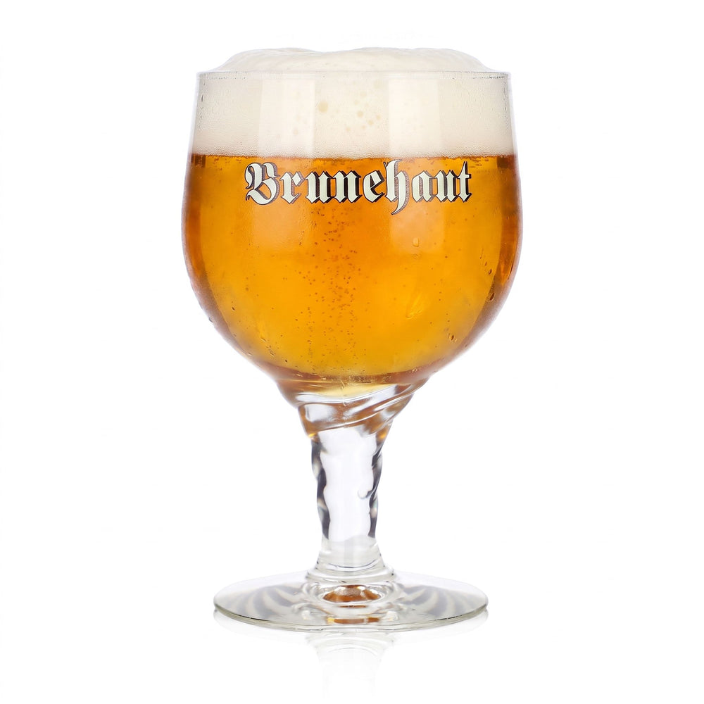 Brunehaut Bier Glas 0,45l Pokal Kelch geschwungener Stiel Durobor