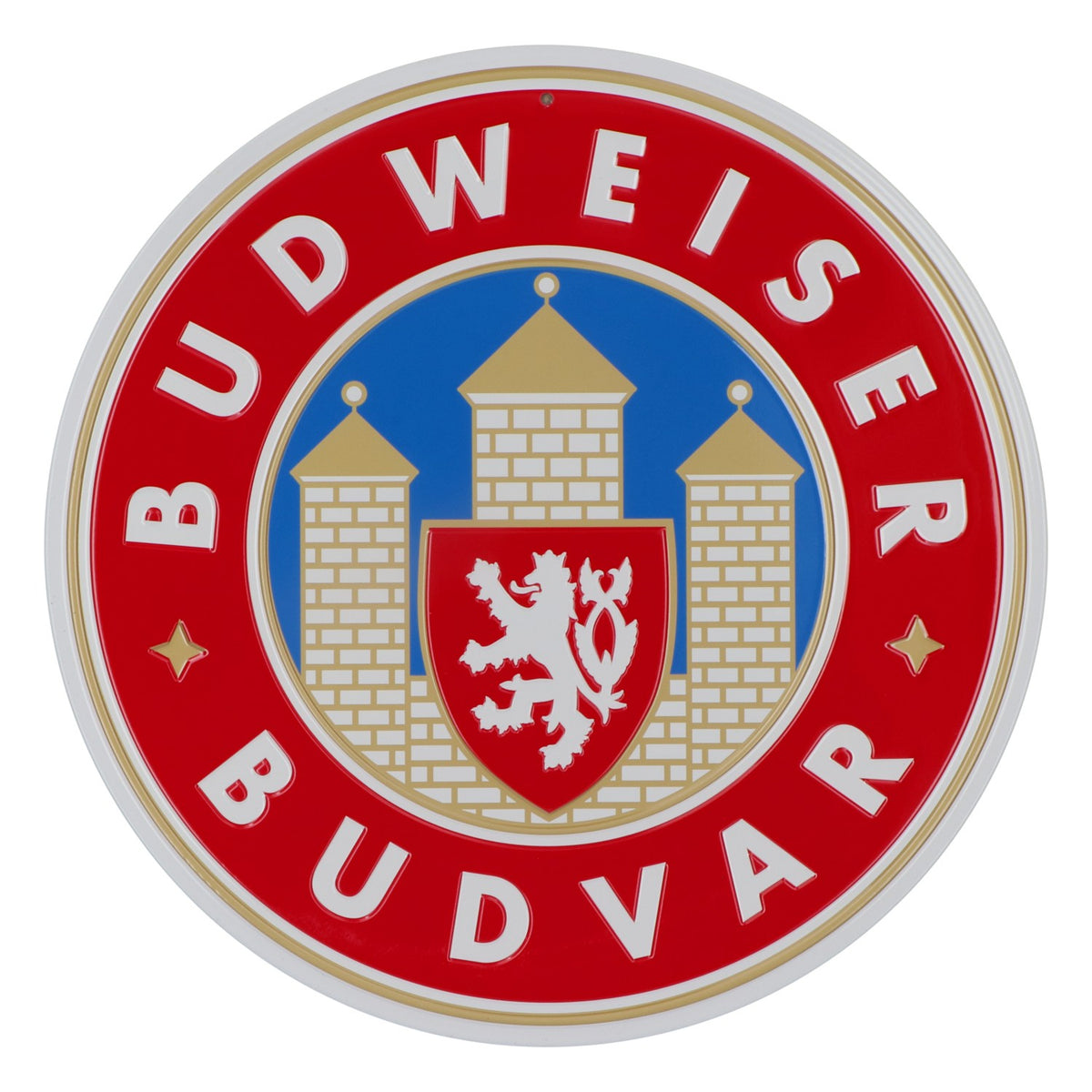 Budweiser Bier Blechschild Werbeschild Wanddeko rund "Budvar"