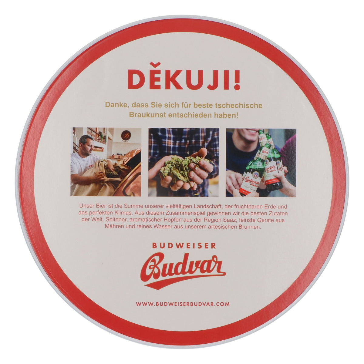 Budweiser Bier Blechschild Werbeschild Wanddeko rund "Budvar" – Ansicht 2