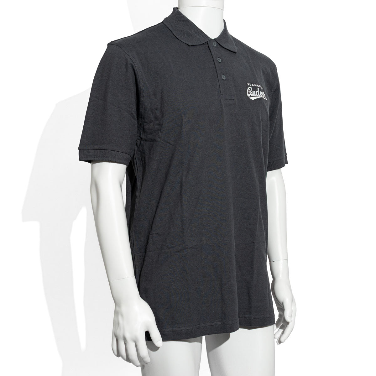 Budweiser Bier Hemd Gr.L Kellnerbluse Kellnerhemd Servicehemd Unisex GrauSchwarz – Ansicht 2