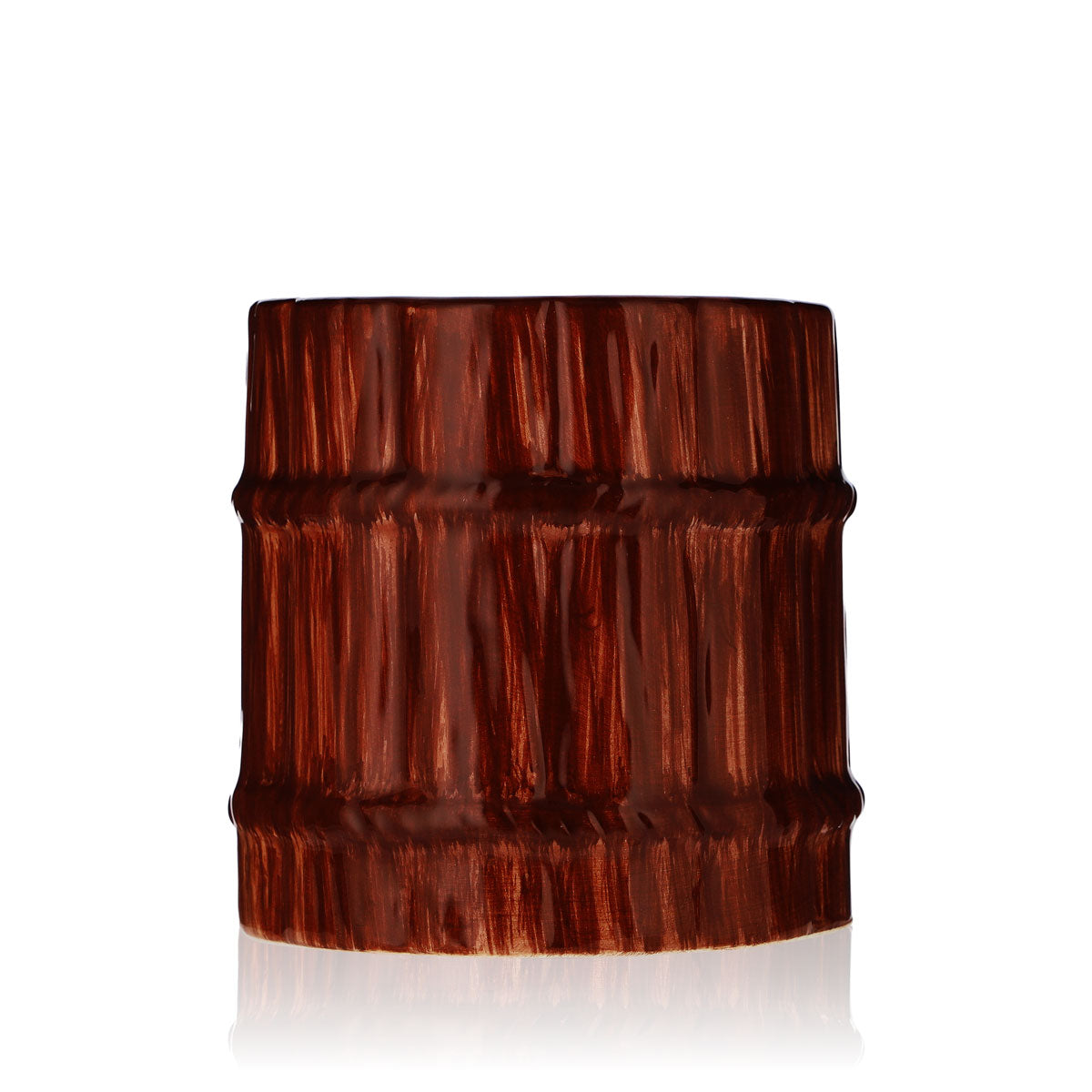 Bumbu Rum Glas 0,34l Becher Keramikbecher, Rum-Barrel, Zuckerrohr-Optik
