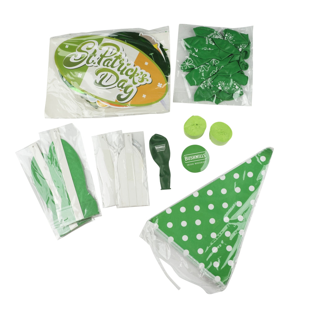 Bushmills St Particks Day Dekoration Party-Set Irish Pub Paddy Celebration Bier