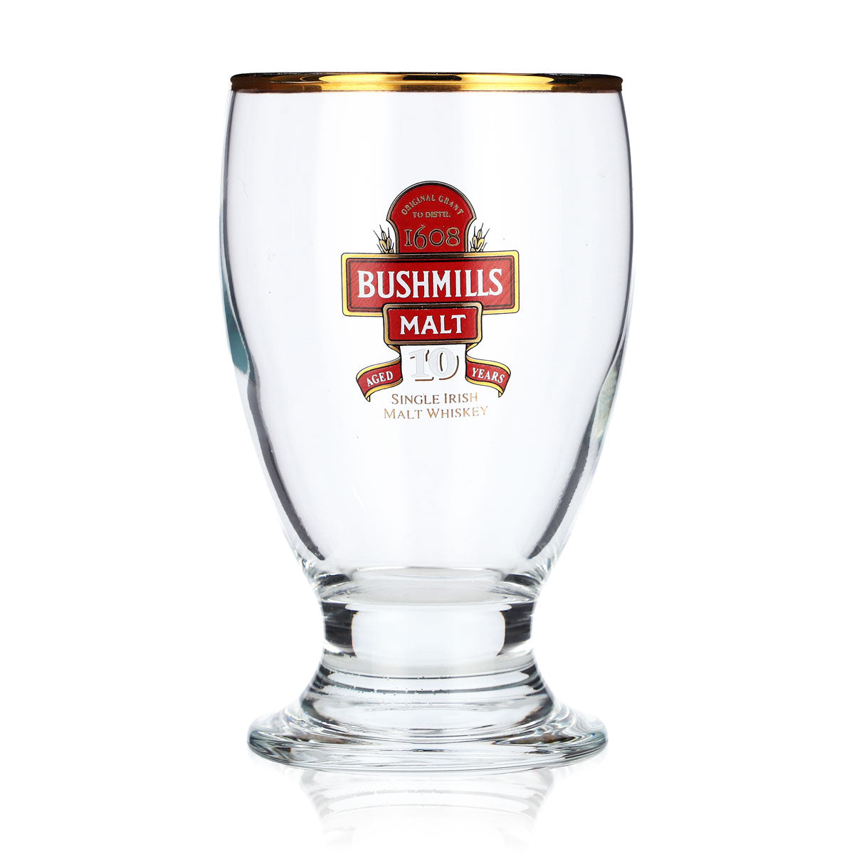 Bushmills Whiskey Glas 2cl Whiskygläser rotes Logo Goldrand
