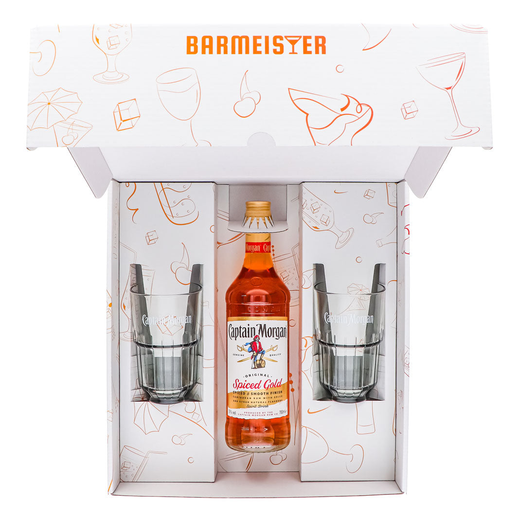 Captain Morgan Geschenksets weiß Longdrinkglas Relief – Ansicht 5