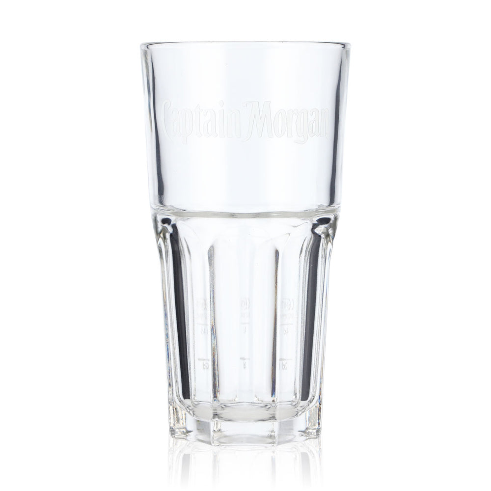 Captain Morgan Rum Glas 4cl Longdrinkglas Captain Morgan weißes Logo