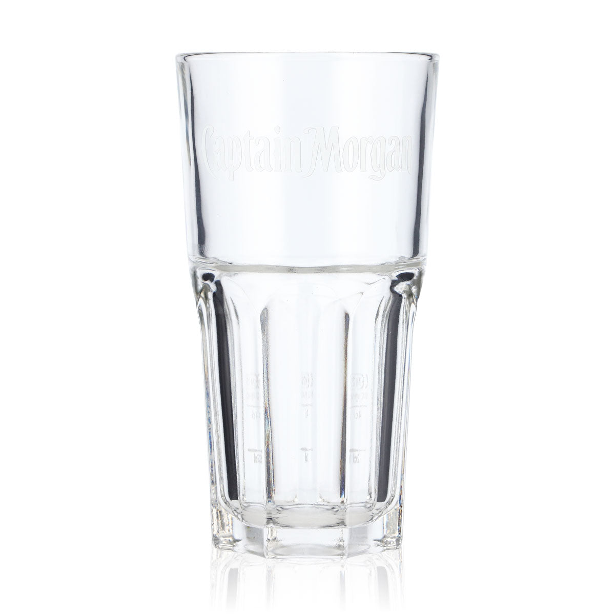 Captain Morgan Rum Glas 4cl Longdrinkglas Captain Morgan weißes Logo
