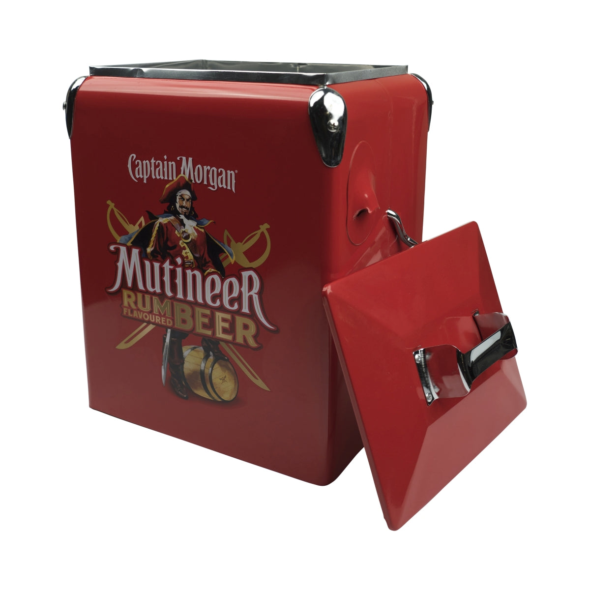 Captain Morgan Rum Kühlbox Retro Cooler Rot Mutineer Rumbeer Kühler Bier – Ansicht 2