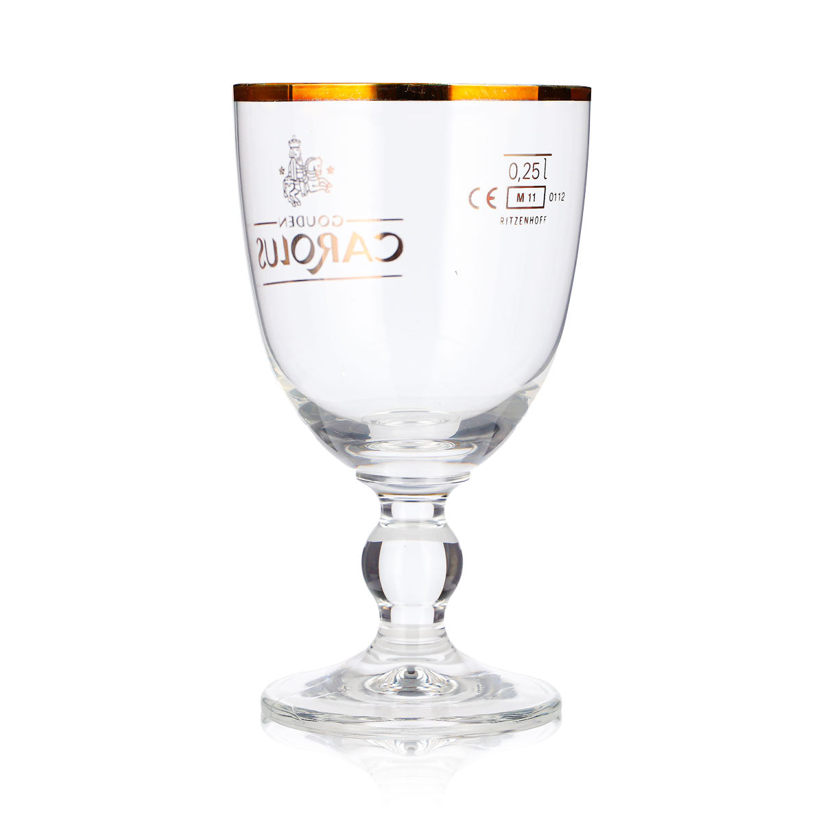 Carolus Bier Glas 0,25l Pokal Tulpe Goldrand Ritzenhoff – Ansicht 4