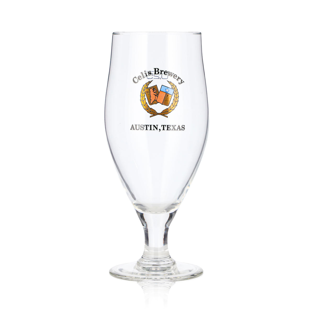 Celis Brewery Bier Glas 0,25l Pokal Austin, Texas Bronze Logo