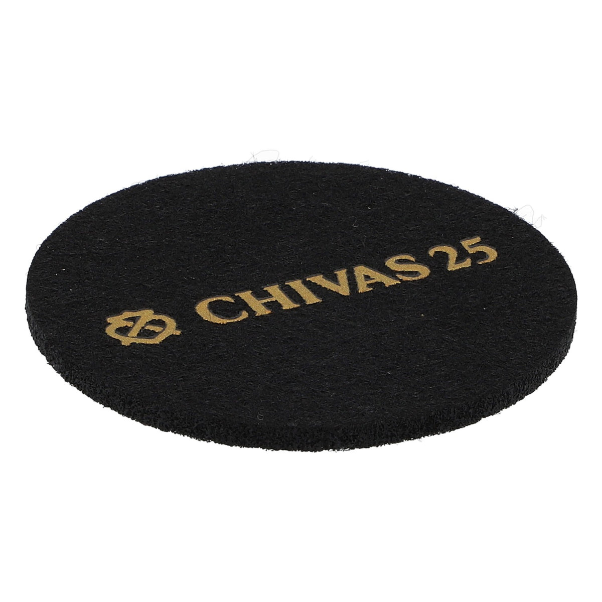 Chivas Regal Whiskey Filz Untersetzer Schwarz 6,2cm Durchmesser "Chivas 25"