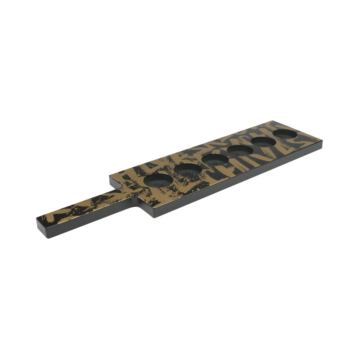 Chivas Regal Whisky Shot-Tablett Graffiti-Design Schwarz/Gold 6 Gläserplätze mit 4cm Durchmesser