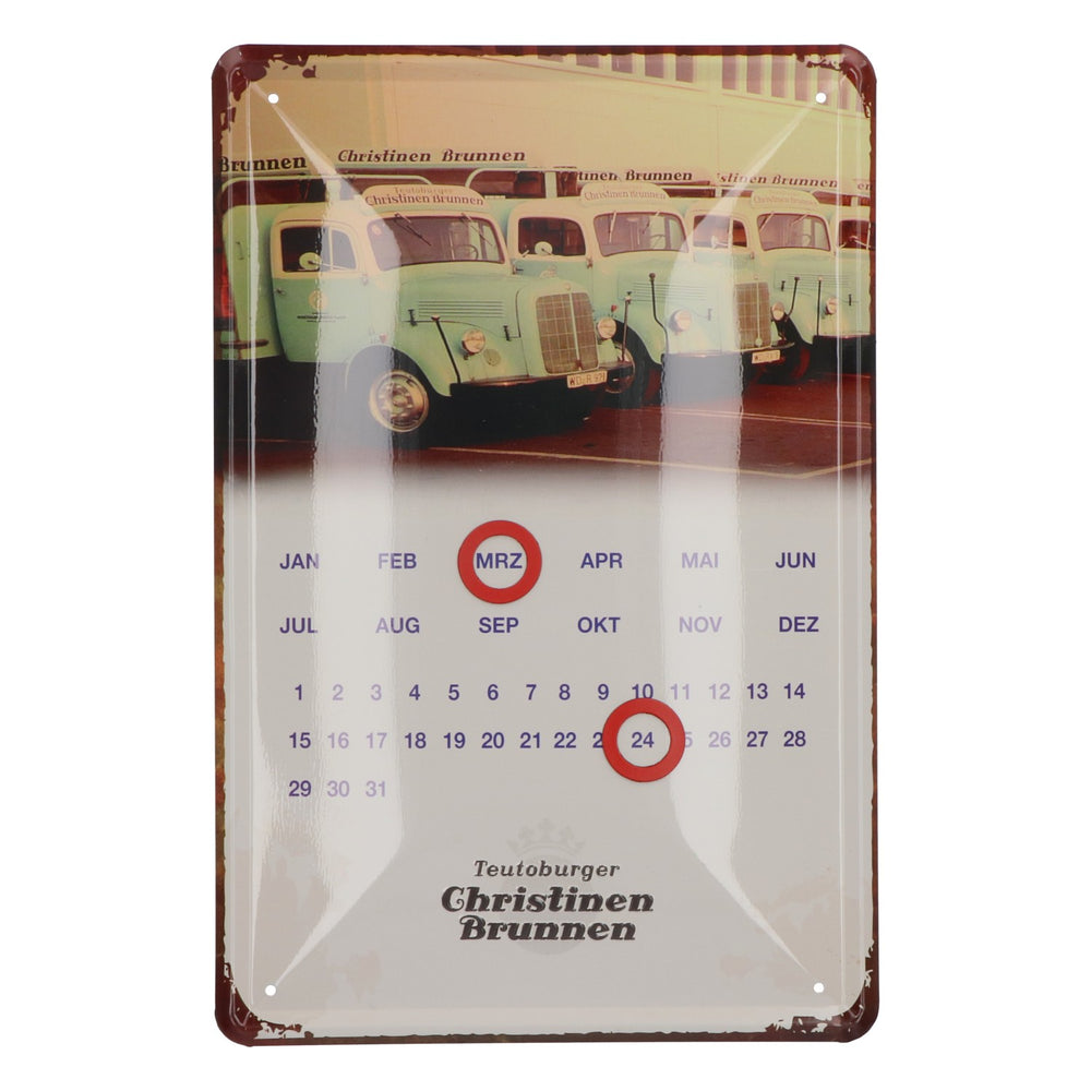 Christinen Wasser Blechschild ewiger Kalender Teutoburger Retro Vintage