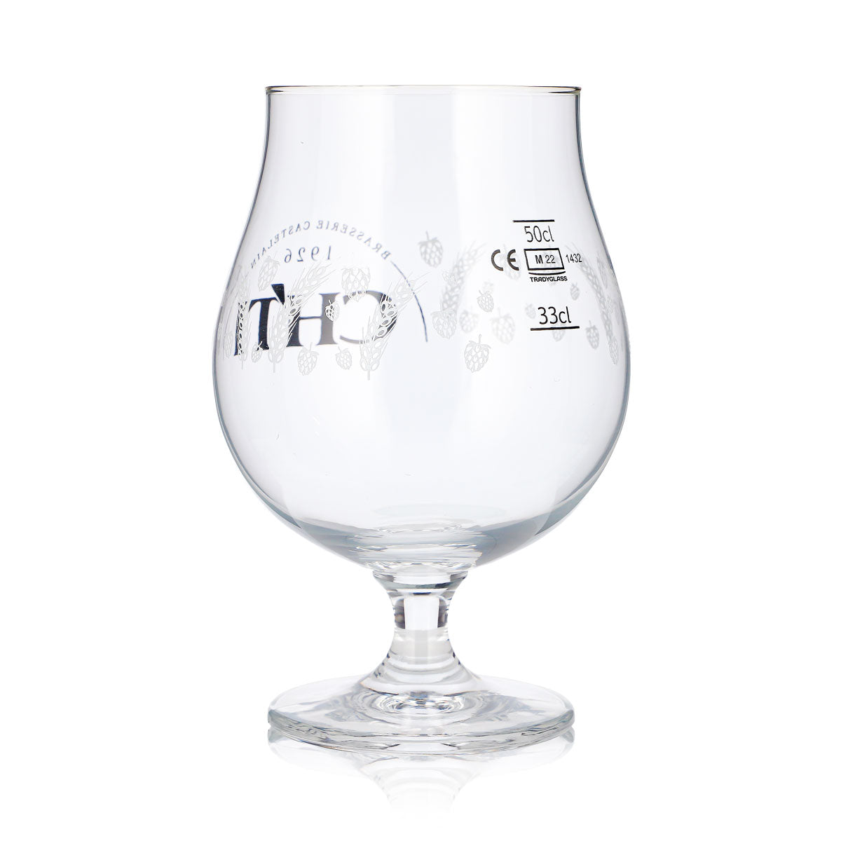 CHTI Bier Glas 0,65l Pokal Tulpe Brasserie Castelain 1926 Getreide Motiv – Ansicht 4