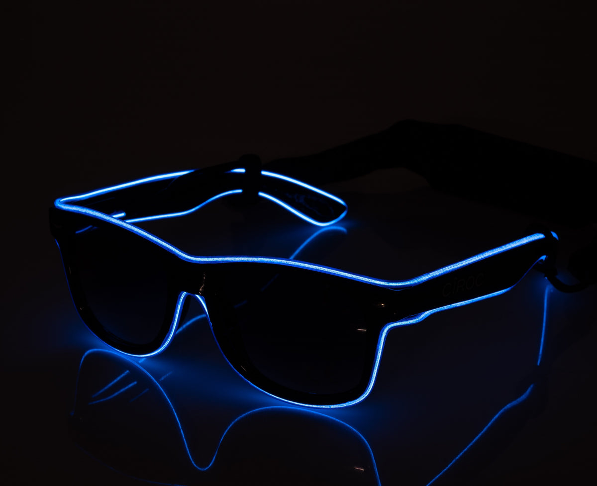 Ciroc Vodka Sonnenbrille LED mit blauem Rahmen Sommer Sonne